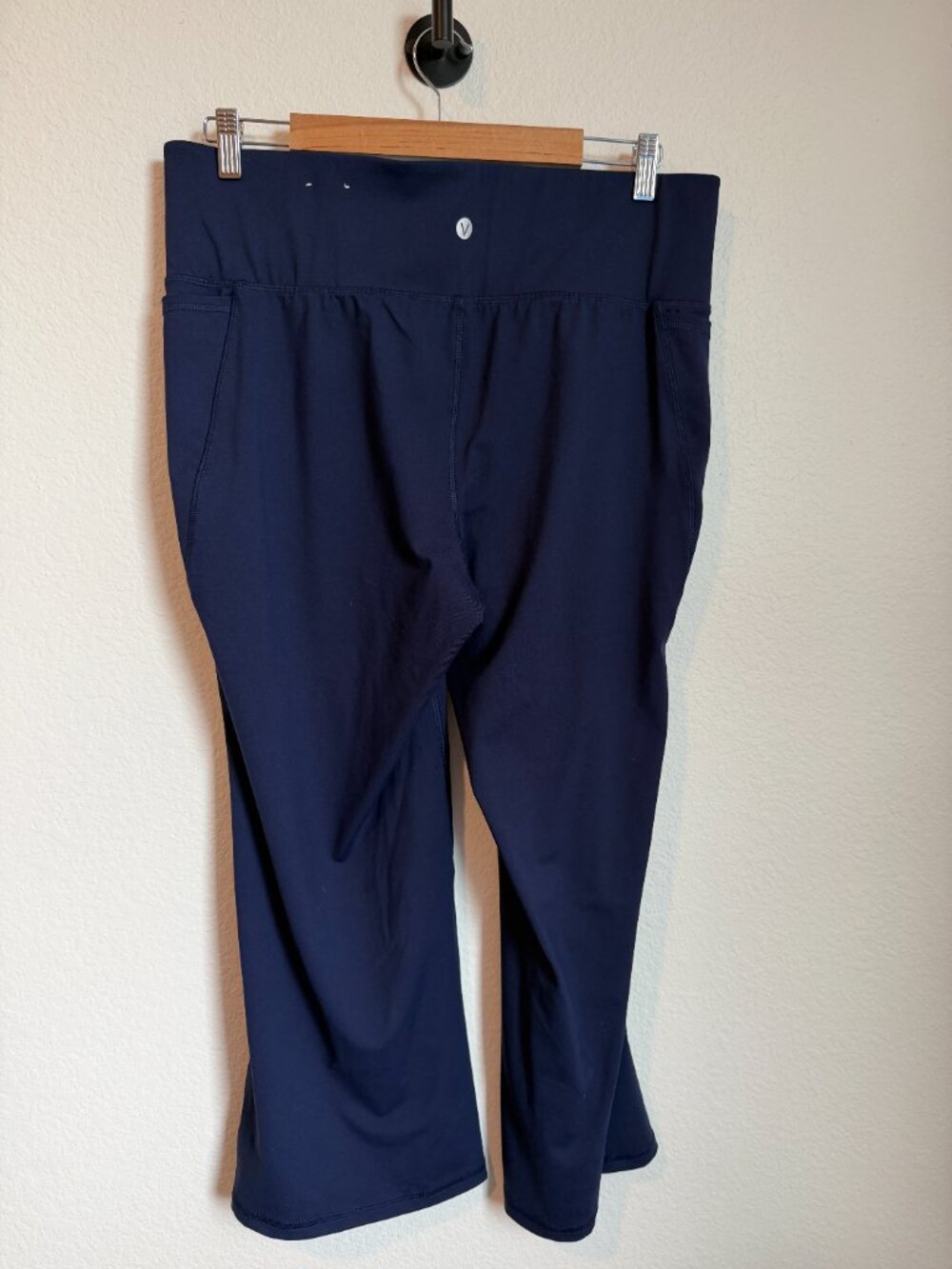 Livi Lane Bryant High Rise Wicking Capri Flare Legging in Pantone Maritime Blue - Picture 6 of 7